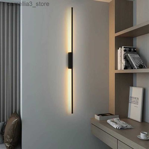 Mur Lampes Nouveau Designer Simplicité MUR LED Lampe Chambre Salon Allée Escalier Décoration Long Bâton Luminaire Maison Éclairage Q231127