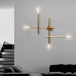 Lampes murales Nordic Noir / Or Métal Lampe LED Acrylique Shades Cross Scones Salon Canapé Monté Luminaires