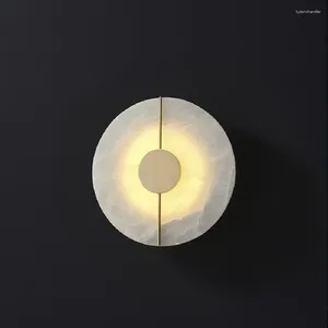 Wandlampen Noordse koperen marmeren lamp indoor woonkamer gangpad decor sconce ronde minimalistische trap licht luxe led bed
