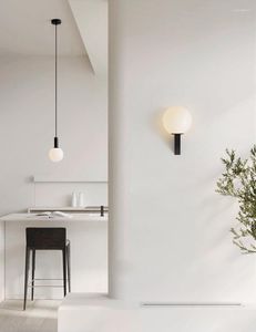 Wandlampen Noordse ontwerp hanglampen armaturen zwart wit modern minimalistisch bedlamp led G9 bol miroir muurschildering luminaria huis
