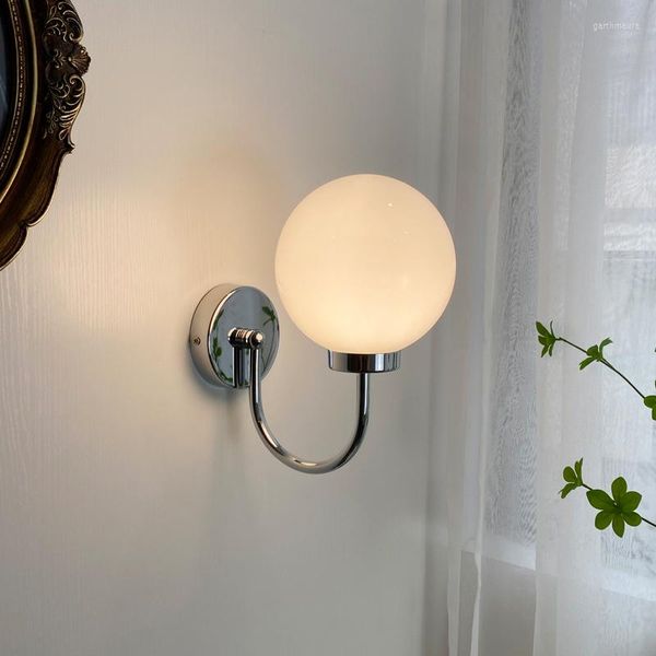 Lampes murales lampe en verre nordique or/chrome appliques luminaires décor à la maison sur l'horloge applique dans la salle de bain