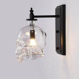 Wandlampen Noordelijke glazen schedellamp Vintage LED Light Bar Industrial Decor Slaapkamer Woonkamer SCONCE BADKAME BADKAMERTUURS