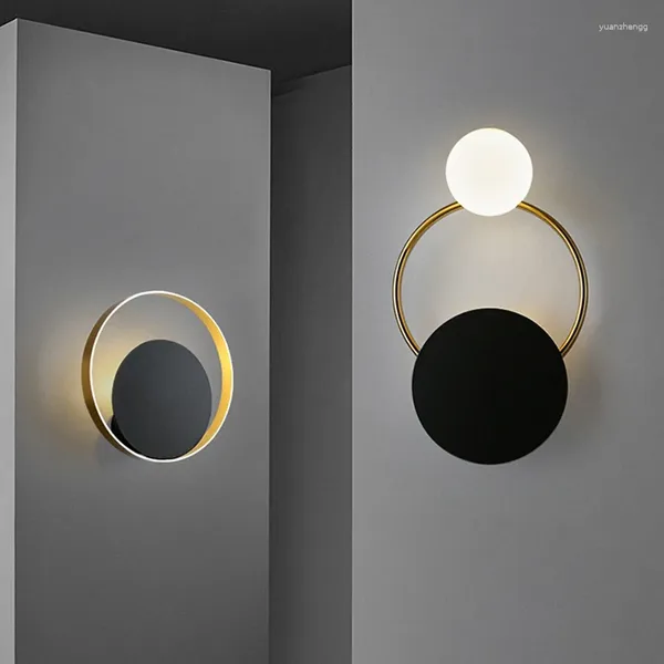 Lámparas de pared Lámpara LED nórdica Decoración para el hogar Diseño de pegatinas para tocador Mesita de noche Aplique Luz para espejo de baño Iluminación interior