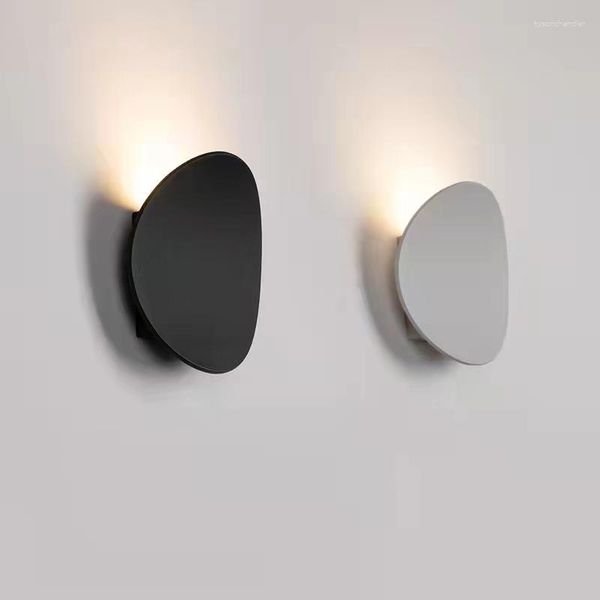 Lampes murales Lampe LED nordique moderne circulaire simple chambre chevet miroir couloir balcon entrée TV fond décor à la maison lumière