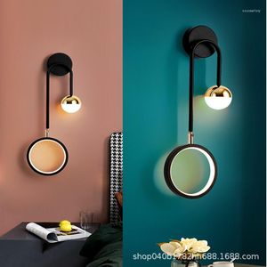 Lampes murales Nordic Led Lamp Switch Hexagonal Bedroom Decor Light For Applique Mural Design