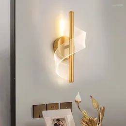 Lampes murales Nordic LED Applique Lampe Éclairage Intérieur Pour La Maison Chevet Salon Couloir Escaliers Décoration Moderne Acrylique Lumière