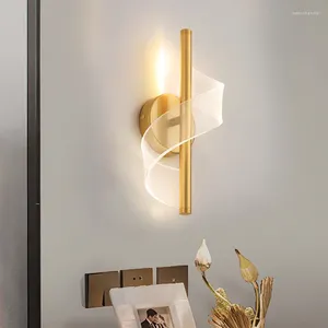 Wandlampen Nordic LED-sconce Lamp Binnenverlichting voor thuis Nachtkastje Woonkamer Gang Trap Decoratie Modern acryllicht