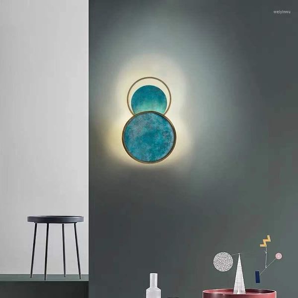 Lampes murales lumière nordique poste de luxe moderne créatif vert verre Art chevet chambre Designer Show Room éclairages