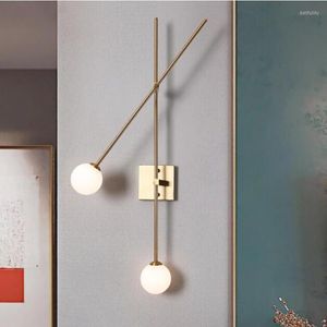 Wandlampen Noordelijke minimalistische slaapkamer Bedroom Led -lamp Art Geometrische lijnen Roteerbare hoofd woonkamer keuken badkamer decor sconce