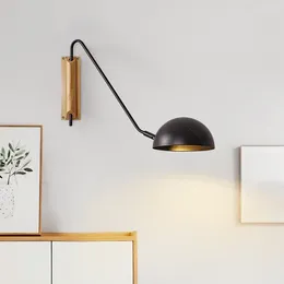 Wandlampen Neerstaande minimalistische slaapkamerlamp roterende zwaaidearm ijzeren bank LED HOME LIDING VOOR