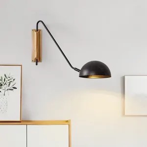 Lampes murales nordiques minimalistes lampe de chambre à coucher rotation de rotation de swing canapé de fer canapé-coude LED Maison éclairage