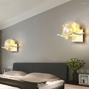 Wandlampen Noordelijke minimalistische slaapkamer met ingebouwde volle hemel star glazen bedlamp indoor woonkamer el decor lichten