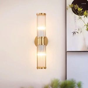 Wandlampen Nordic Minimalistische Messing Kristallen Lamp Creatieve Villa Slaapkamer Nachtkastje Woonkamer Achtergrond LED Decoratieve Verlichting