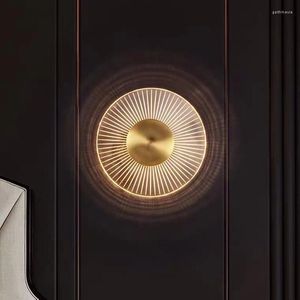 Wandlampen Noodswoord Modern Simple Round Round Round Led Lamp Home Decor Woonkamer Achtergrond Slaapkamer Bedroom Gold Light Fixture