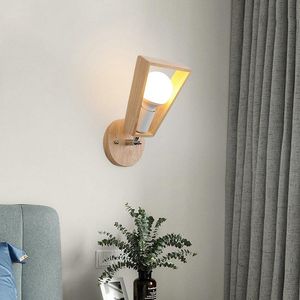 Wandlampen Noordelijke natuur houten lamp verstelbare gewrichtsmontage bedlicht licht voor gangtrapstudie verlichting E27 houder AC 110V-220VWALL