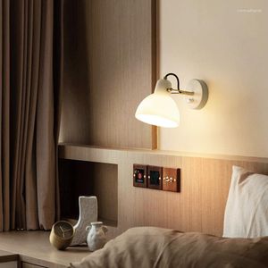 Wandlampen Noordse opaalglas verstelbare lamp slaapkamer bedkamer leeslichte homestay el decoratie Japan stijl