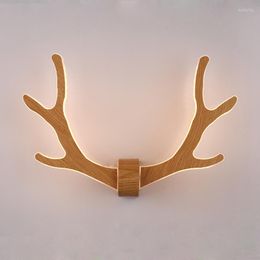 Lampes murales Nordic Simple Chambre Parlour Chambre d'enfants LED Antler Lampe