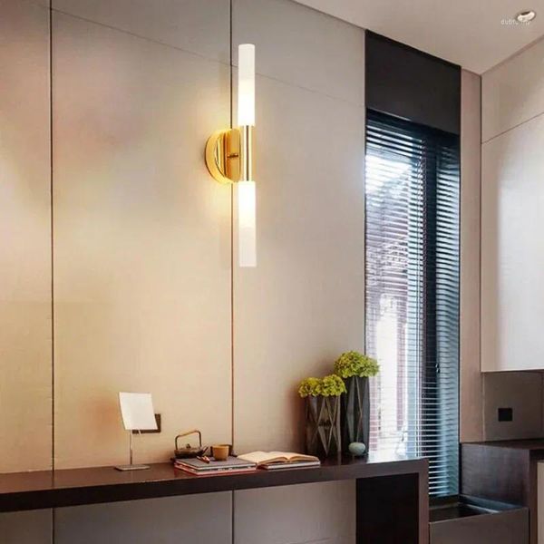 Lámparas de pared Nordic Simple Metal Light Up Down Minimalista LED Iluminación interior Dormitorio Comedor Baño Espejo Foyer Decoración 6PA