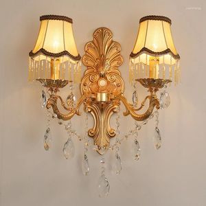 Wandlampen Nordic Vintage Kristallen Lamp Eetkamer Woonkamer Decor Gouden Kristallen Kaars Villa El Decoratieve Sconces