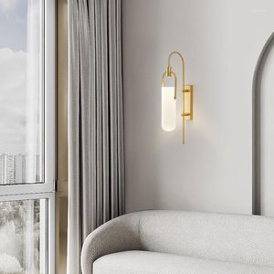 Appliques OULALA Contemporain En Laiton LED Lumière Creative Simplicité Or Intérieur En Verre Applique Pour La Maison Chambre Chevet