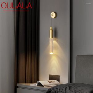 Lámparas de pared OULALA Iluminación moderna de latón LED Lámpara de candelabro de oro para interiores Decoración creativa clásica para el pasillo de la cabecera del hogar