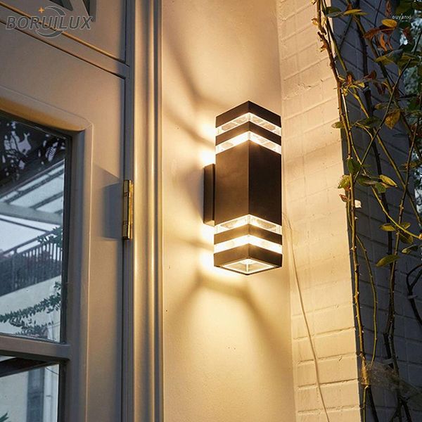 Lámparas de pared al aire libre impermeable Simple nórdico moderno LED sala de estar dormitorio calle camino porche patio luces E27 iluminación interior