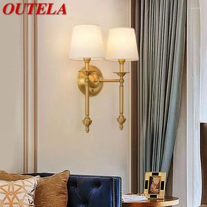 Lampes murales Onelala American Lrass Lamp Living Room Room Bedroom Bedside Retro Villa El Corridor Hallway Lampl