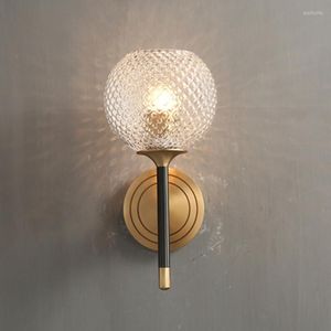 Lampes murales Ananas Verre Cuivre Lumière Moderne Applique Lumières Lampara De Pared Avec LED Ampoule E14 Blanc Chaud 3000K AC220V