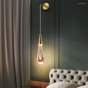 Wandlampen Postmoderne kristallen verlichting Glas Led Creatieve regendruppels Lamp voor restaurant Slaapkamer Nachtkastje Gang Schansen