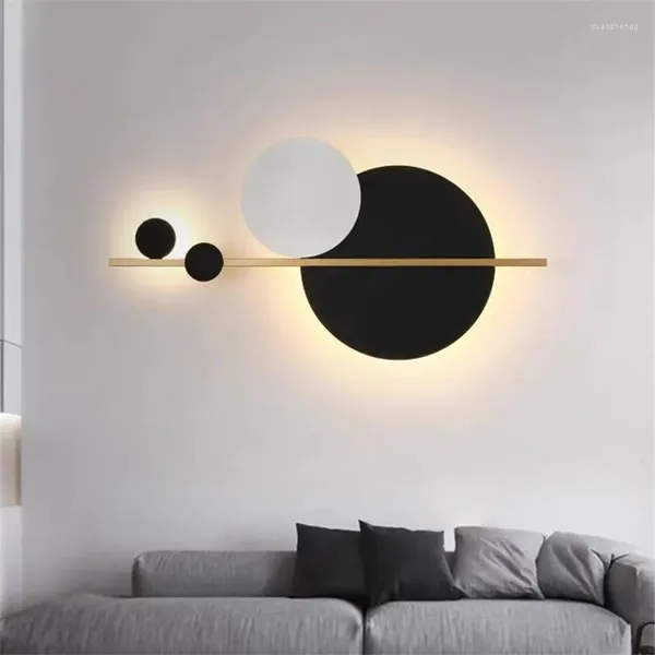 Lámparas de pared Post Modern Lámpara Nordic Art Circle Bedside Led Decoración redonda Ligera Estudio Estudio Estudio de estudio Backsntand Nightsntand