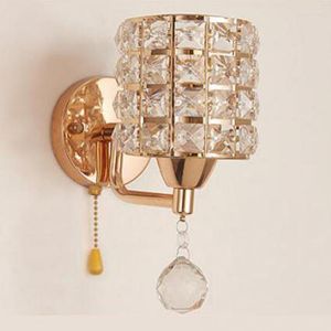 Lámparas De pared, interruptor De cadena De tracción, lámpara De cristal, Base De acero inoxidable moderna, iluminación, Loft, Luminarias De luces interiores, Ac85-265v