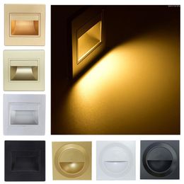 Lámparas de pared, luz LED empotrada para escalones, 100-240V, 1,5 W, 3000K/6000K, para cubierta de casa moderna, puerta lateral, pasillo, puerta, pie de paso