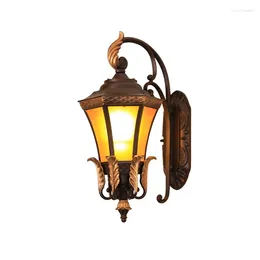 Lampes murales rétro lumière extérieure Europe Villa applique lampe E27 étanche extérieur porte de jardin noir bronze vintage porche