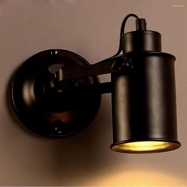 Lámparas de pared Retro Vintage Industrial estilo rural E27 apliques de luz hierro mate pintura AC90V-260V accesorios para dormitorio Bar tienda Deco