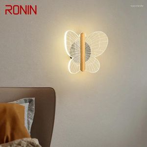 Lámparas de pared ronin lámpara de mariposa contemporánea sala de estar de interior dormitorio arte de cama nórdico el pasillo corredor