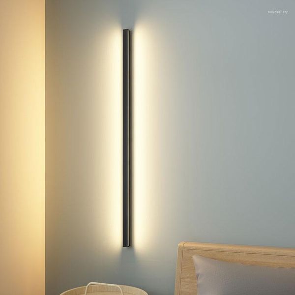 Lámparas de pared que venden lámpara larga Bedside Beded Strip Light Strip Lighting Simple Interior Línea Master Sofá Decoración de fondo