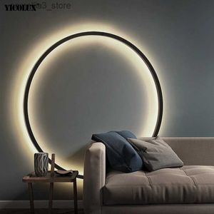 Wandlampen Eenvoudige Cirkel Achtergrond Decoratie Lampen Nieuwe Moderne LED Wandlampen Woonkamer Slaapkamer Nachtkastje Gang Gang Binnenverlichting Q231127