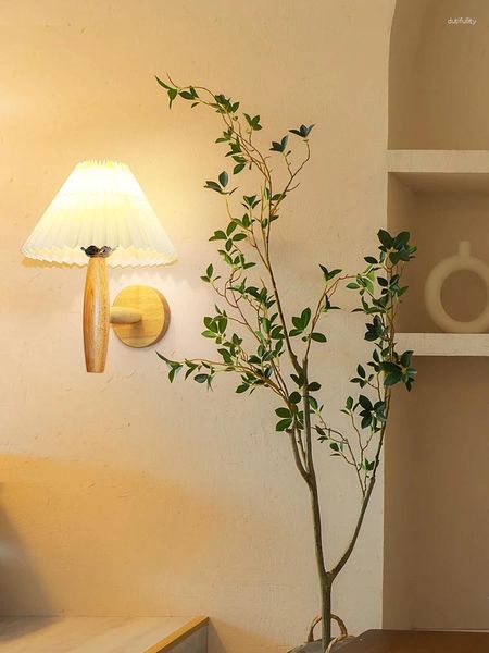 Lámparas de pared Estilo de registro simple La lámpara E27 se utiliza para el estudio del dormitorio Mesita de noche Po Estudio Luz cálida Interior Decoración del hogar Retro