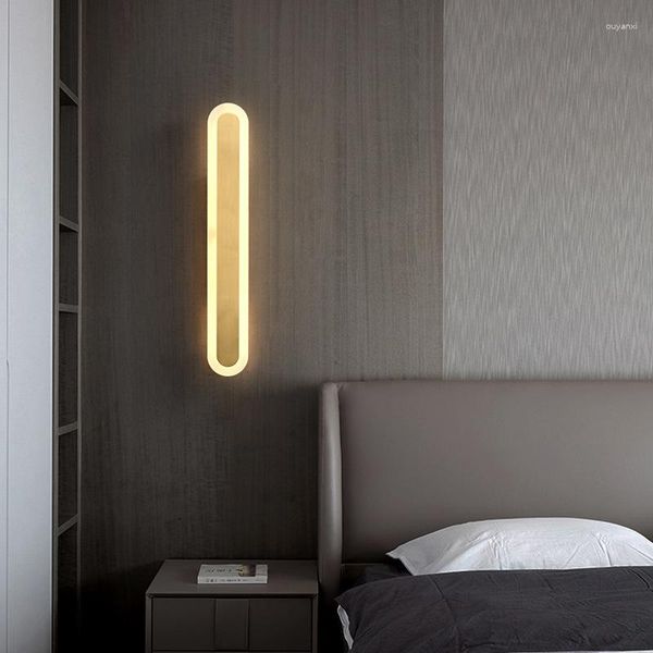 Lámparas de pared Línea de lámpara moderna simple Tira larga Dormitorio Espacio comercial Porche montado en superficie LED Mesita de noche decorativa