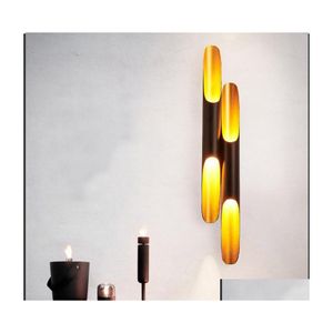 Lampes murales simples à double tube LED MUR BAMBOO Tubar Éclairage intérieur créatif moderne pour le restaurant de salle à manger du café El Drop de Dhqaj