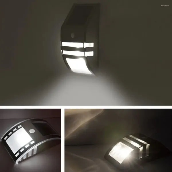 Lámparas de pared Luces de inundación con energía solar Sensor de movimiento LED exterior Iluminación gran angular para exteriores IP67 a prueba de agua. Seguridad inalámbrica