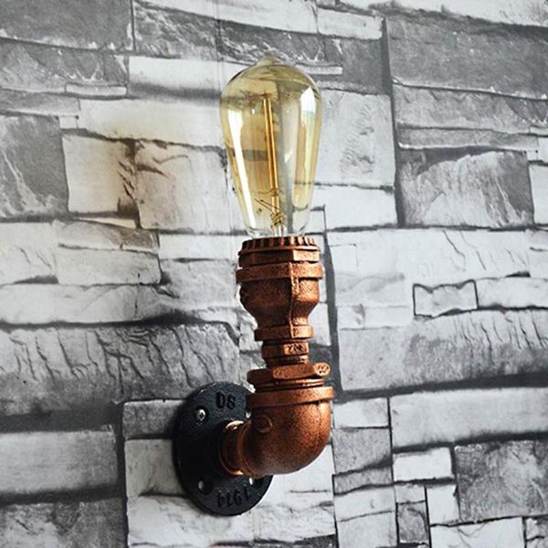 Lámparas de pared Steam Punk Loft Industrial hierro óxido tubería de agua lámpara Retro Vintage E27 Sconce luces para sala de estar dormitorio restaurante Bar