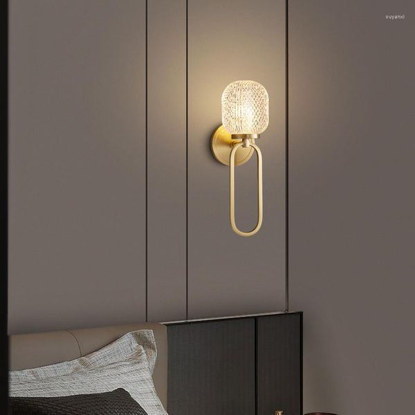 Lámparas de pared TEMAR, lámpara de latón moderna, candelabro de iluminación interior LED, decoración creativa Simple y elegante para el hogar, dormitorio, cabecera