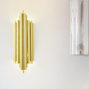 Wandlampen buisvormige lamp moderne luxe goud kunst sconce decor voor huis woonkamer slaapkamer badkamer loft industriële spiegelverlichting led