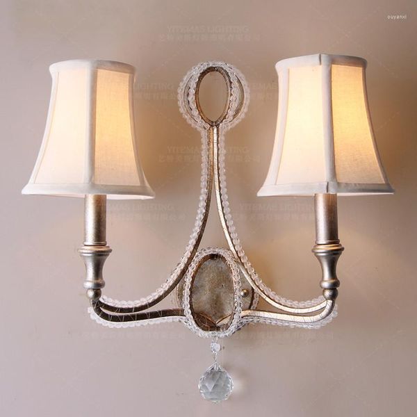 Appliques murales Vintage cristal rétro chambre appliques maison intérieur lumières Amérique française luminaires couloir