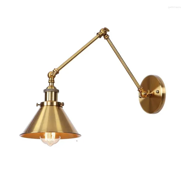 Lampes murales Vintage Industrial Sconce Lampe Wandlamp avec bras oscillant 110V-240V Chambre intérieure Balcon Bar Allée Rétro Lumières E27