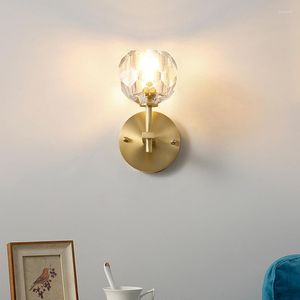 Lampes murales Lampe Vintage Laiton Cuivre Matériau Cristal G9 Lumière Pour Salon Chambre Rétro Loft Éclairage