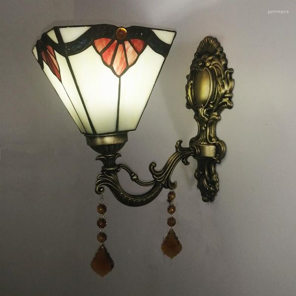 Lampes murales Vintage Méditerranée Vitrail Chambre Lampe de chevet Miroir Phare El Café Couloir Allée Tiffany LED