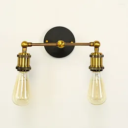 Wandlampen Vintage Retro Industriële LED Lamp Schansen Abajur Slaapkamer Zolder Badkamer Ijzer Koper 2 Kanten Lichten Apliques Pared