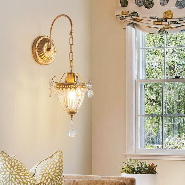 Lámparas de pared apliques vintage para sala de estar Lámpara de cristal Decoración del hogar